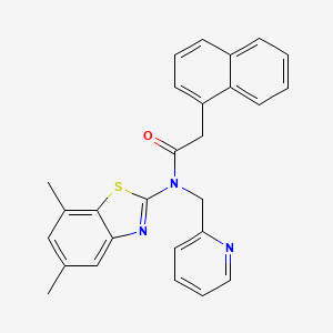 molecular formula C27H23N3OS B2505041 N-(5,7-dimethylbenzo[d]thiazol-2-yl)-2-(naphthalen-1-yl)-N-(pyridin-2-ylmethyl)acetamide CAS No. 922852-12-8