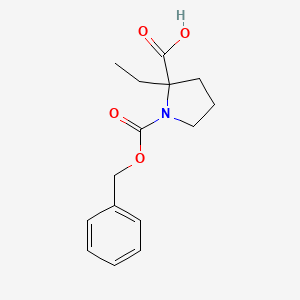 molecular formula C15H19NO4 B2505045 2-Ethyl-1-phenylmethoxycarbonylpyrrolidine-2-carboxylic acid CAS No. 1549097-60-0