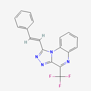 molecular formula C18H11F3N4 B2505059 1-[(E)-2-phenylethenyl]-4-(trifluoromethyl)-[1,2,4]triazolo[4,3-a]quinoxaline CAS No. 338968-42-6