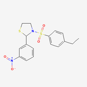 3-((4-Ethylphenyl)sulfonyl)-2-(3-nitrophenyl)thiazolidine