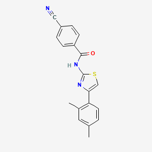 molecular formula C19H15N3OS B2505067 4-cyano-N-[4-(2,4-dimethylphenyl)-1,3-thiazol-2-yl]benzamide CAS No. 313662-33-8