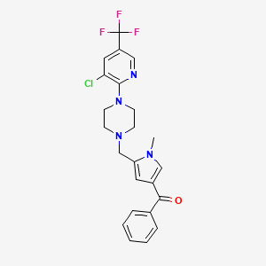 molecular formula C23H22ClF3N4O B2505069 [5-({4-[3-chloro-5-(trifluoromethyl)-2-pyridinyl]piperazino}methyl)-1-methyl-1H-pyrrol-3-yl](phenyl)methanone CAS No. 866149-66-8