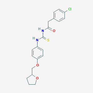 molecular formula C20H21ClN2O3S B250507 N-[(4-chlorophenyl)acetyl]-N'-[4-(tetrahydro-2-furanylmethoxy)phenyl]thiourea 