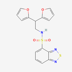 molecular formula C16H13N3O4S2 B2505070 N-(2,2-di(furan-2-yl)ethyl)benzo[c][1,2,5]thiadiazole-4-sulfonamide CAS No. 2319875-96-0