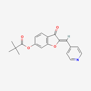 molecular formula C19H17NO4 B2505071 (2Z)-3-oxo-2-(pyridin-4-ylmethylidene)-2,3-dihydro-1-benzofuran-6-yl 2,2-dimethylpropanoate CAS No. 622360-24-1