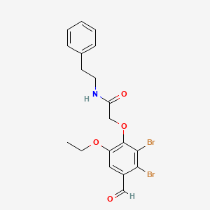 2-(2,3-dibromo-6-ethoxy-4-formylphenoxy)-N-(2-phenylethyl)acetamide