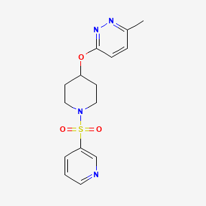 molecular formula C15H18N4O3S B2505073 3-Methyl-6-((1-(pyridin-3-ylsulfonyl)piperidin-4-yl)oxy)pyridazine CAS No. 1797187-29-1