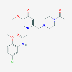molecular formula C22H27ClN4O5 B2505085 2-(2-((4-acetylpiperazin-1-yl)methyl)-5-methoxy-4-oxopyridin-1(4H)-yl)-N-(5-chloro-2-methoxyphenyl)acetamide CAS No. 921477-99-8