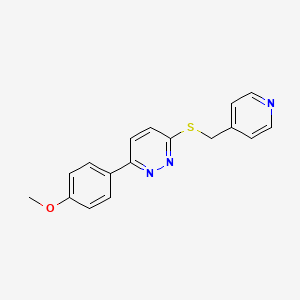 molecular formula C17H15N3OS B2505086 3-(4-Methoxyphenyl)-6-((pyridin-4-ylmethyl)thio)pyridazine CAS No. 899740-35-3