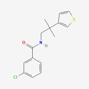 molecular formula C15H16ClNOS B2505089 3-氯代-N-(2-甲基-2-(噻吩-3-基)丙基)苯甲酰胺 CAS No. 2319851-36-8