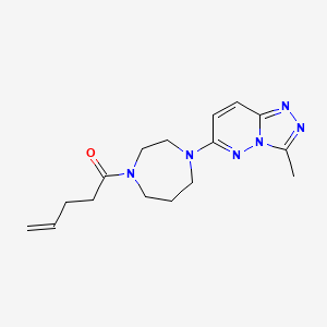 molecular formula C16H22N6O B2505090 1-[4-(3-Methyl-[1,2,4]triazolo[4,3-b]pyridazin-6-yl)-1,4-diazepan-1-yl]pent-4-en-1-one CAS No. 2309550-78-3