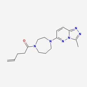 molecular formula C16H22N6O B2505090 1-(4-{3-Methyl-[1,2,4]triazolo[4,3-b]pyridazin-6-yl}-1,4-diazepan-1-yl)pent-4-en-1-one CAS No. 2309550-78-3