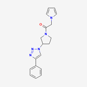 1-(3-(4-phenyl-1H-1,2,3-triazol-1-yl)pyrrolidin-1-yl)-2-(1H-pyrrol-1-yl)ethanone