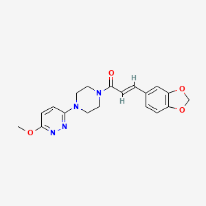 molecular formula C19H20N4O4 B2505109 (E)-3-(benzo[d][1,3]dioxol-5-yl)-1-(4-(6-methoxypyridazin-3-yl)piperazin-1-yl)prop-2-en-1-one CAS No. 946235-26-3