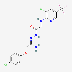2-{[3-chloro-5-(trifluoromethyl)pyridin-2-yl]amino}-N'-[2-(4-chlorophenoxy)ethanimidoyl]acetohydrazide