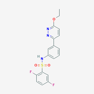 molecular formula C18H15F2N3O3S B2505114 N-[3-(6-乙氧基哒嗪-3-基)苯基]-2,5-二氟苯磺酰胺 CAS No. 895806-26-5