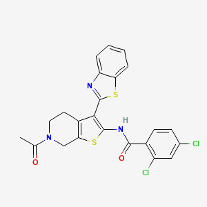molecular formula C23H17Cl2N3O2S2 B2505116 N-(6-acetyl-3-(benzo[d]thiazol-2-yl)-4,5,6,7-tetrahydrothieno[2,3-c]pyridin-2-yl)-2,4-dichlorobenzamide CAS No. 864859-98-3