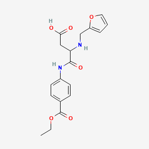 molecular formula C18H20N2O6 B2505117 N-[4-(ethoxycarbonyl)phenyl]-N~2~-(furan-2-ylmethyl)-alpha-asparagine CAS No. 1022917-39-0