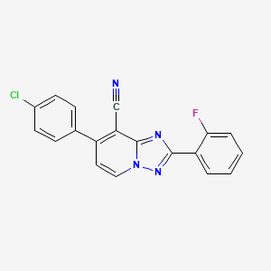 molecular formula C19H10ClFN4 B2505118 7-(4-Chlorophenyl)-2-(2-fluorophenyl)-[1,2,4]triazolo[1,5-a]pyridine-8-carbonitrile CAS No. 860611-28-5