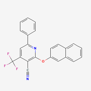 molecular formula C23H13F3N2O B2505119 2-(2-萘氧基)-6-苯基-4-(三氟甲基)烟腈 CAS No. 338749-47-6