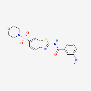 molecular formula C20H22N4O4S2 B2505126 3-(dimethylamino)-N-[6-(morpholin-4-ylsulfonyl)-1,3-benzothiazol-2-yl]benzamide CAS No. 865592-53-6