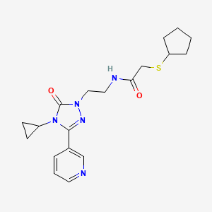 2-(cyclopentylthio)-N-(2-(4-cyclopropyl-5-oxo-3-(pyridin-3-yl)-4,5-dihydro-1H-1,2,4-triazol-1-yl)ethyl)acetamide