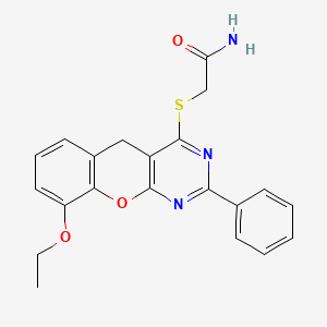 2-((9-ethoxy-2-phenyl-5H-chromeno[2,3-d]pyrimidin-4-yl)thio)acetamide
