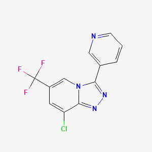 molecular formula C12H6ClF3N4 B2505131 8-Chloro-3-(3-pyridinyl)-6-(trifluoromethyl)[1,2,4]triazolo[4,3-a]pyridine CAS No. 339099-70-6