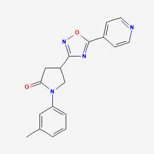 molecular formula C18H16N4O2 B2505139 1-(3-Methylphenyl)-4-(5-pyridin-4-yl-1,2,4-oxadiazol-3-yl)pyrrolidin-2-one CAS No. 1170377-03-3