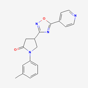 molecular formula C18H16N4O2 B2505139 4-(5-(pyridin-4-yl)-1,2,4-oxadiazol-3-yl)-1-(m-tolyl)pyrrolidin-2-one CAS No. 1170377-03-3