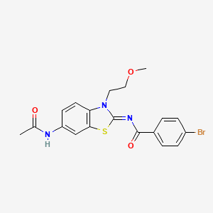 molecular formula C19H18BrN3O3S B2505142 (Z)-N-(6-acetamido-3-(2-methoxyethyl)benzo[d]thiazol-2(3H)-ylidene)-4-bromobenzamide CAS No. 865160-89-0