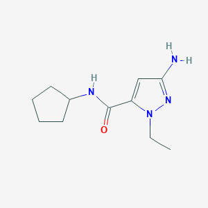 molecular formula C11H18N4O B2505143 3-Amino-N-cyclopentyl-1-ethyl-1H-pyrazole-5-carboxamide CAS No. 1891213-83-4