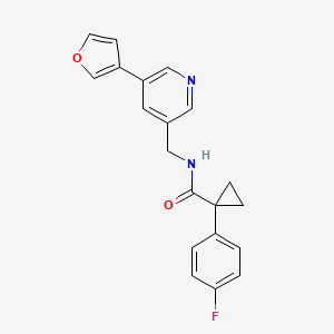 1-(4-fluorophenyl)-N-((5-(furan-3-yl)pyridin-3-yl)methyl)cyclopropanecarboxamide