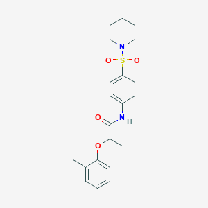 molecular formula C21H26N2O4S B250515 2-(2-methylphenoxy)-N-[4-(1-piperidinylsulfonyl)phenyl]propanamide 