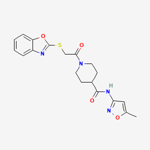 molecular formula C19H20N4O4S B2505159 1-(2-(benzo[d]oxazol-2-ylthio)acetyl)-N-(5-methylisoxazol-3-yl)piperidine-4-carboxamide CAS No. 1251683-91-6
