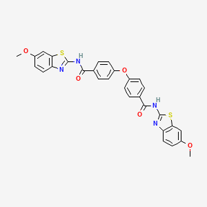 molecular formula C30H22N4O5S2 B2505165 N-(6-methoxy-1,3-benzothiazol-2-yl)-4-[4-[(6-methoxy-1,3-benzothiazol-2-yl)carbamoyl]phenoxy]benzamide CAS No. 391228-58-3