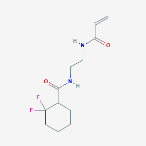 molecular formula C12H18F2N2O2 B2505179 2,2-Difluoro-N-[2-(prop-2-enoylamino)ethyl]cyclohexane-1-carboxamide CAS No. 2201657-89-6