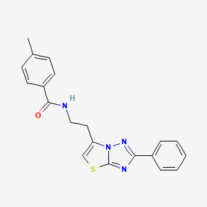 molecular formula C20H18N4OS B2505180 4-methyl-N-(2-(2-phenylthiazolo[3,2-b][1,2,4]triazol-6-yl)ethyl)benzamide CAS No. 893288-44-3