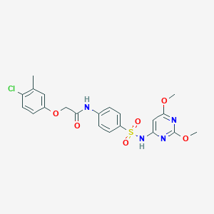 molecular formula C21H21ClN4O6S B250519 2-(4-chloro-3-methylphenoxy)-N-(4-{[(2,6-dimethoxy-4-pyrimidinyl)amino]sulfonyl}phenyl)acetamide 