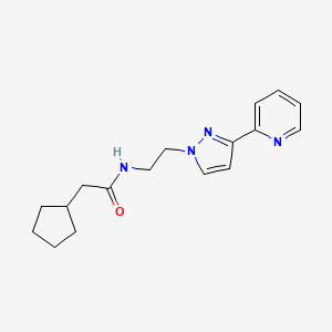 molecular formula C17H22N4O B2505207 2-cyclopentyl-N-(2-(3-(pyridin-2-yl)-1H-pyrazol-1-yl)ethyl)acetamide CAS No. 1448125-10-7