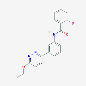 molecular formula C19H16FN3O2 B2505215 N-(3-(6-乙氧基哒嗪-3-基)苯基)-2-氟苯甲酰胺 CAS No. 922640-08-2