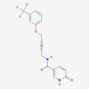 molecular formula C17H13F3N2O3 B2505239 6-oxo-N-(4-(3-(trifluoromethyl)phenoxy)but-2-yn-1-yl)-1,6-dihydropyridine-3-carboxamide CAS No. 1421512-91-5