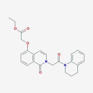 molecular formula C24H24N2O5 B2505241 ethyl 2-[2-[2-(3,4-dihydro-2H-quinolin-1-yl)-2-oxoethyl]-1-oxoisoquinolin-5-yl]oxyacetate CAS No. 868223-78-3