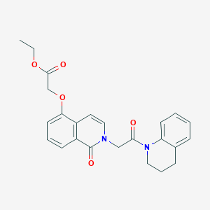 molecular formula C24H24N2O5 B2505241 2-((2-(2-(3,4-dihydroquinolin-1(2H)-yl)-2-oxoéthyl)-1-oxo-1,2-dihydroisoquinolin-5-yl)oxy)acétate d’éthyle CAS No. 868223-78-3