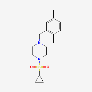 molecular formula C16H24N2O2S B2505244 1-Cyclopropylsulfonyl-4-[(2,5-dimethylphenyl)methyl]piperazine CAS No. 2415604-28-1