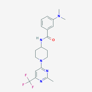 molecular formula C20H24F3N5O B2505245 3-(二甲基氨基)-N-{1-[2-甲基-6-(三氟甲基)嘧啶-4-基]哌啶-4-基}苯甲酰胺 CAS No. 1775558-60-5