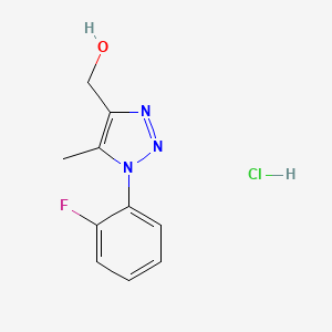 molecular formula C10H11ClFN3O B2505249 [1-(2-Fluorophenyl)-5-methyltriazol-4-yl]methanol;hydrochloride CAS No. 2503206-82-2
