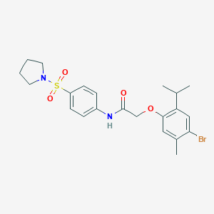 molecular formula C22H27BrN2O4S B250525 2-(4-bromo-2-isopropyl-5-methylphenoxy)-N-[4-(1-pyrrolidinylsulfonyl)phenyl]acetamide 