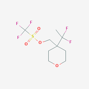 molecular formula C9H13F5O4S B2505250 [4-(1,1-Difluoroethyl)oxan-4-yl]methyl trifluoromethanesulfonate CAS No. 2172599-89-0