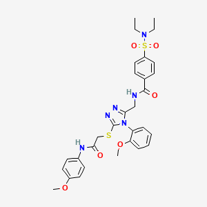 molecular formula C30H34N6O6S2 B2505252 4-(diethylsulfamoyl)-N-[[5-[2-(4-methoxyanilino)-2-oxoethyl]sulfanyl-4-(2-methoxyphenyl)-1,2,4-triazol-3-yl]methyl]benzamide CAS No. 309969-38-8